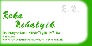 reka mihalyik business card